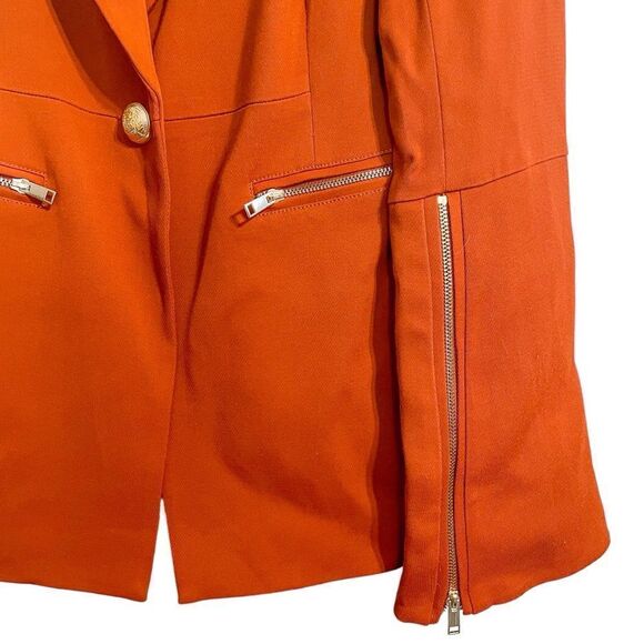 Ramy Brook Rachel Zip Sleeve Single Button Blazer in Cinnamon 6 - Picture 6 of 13
